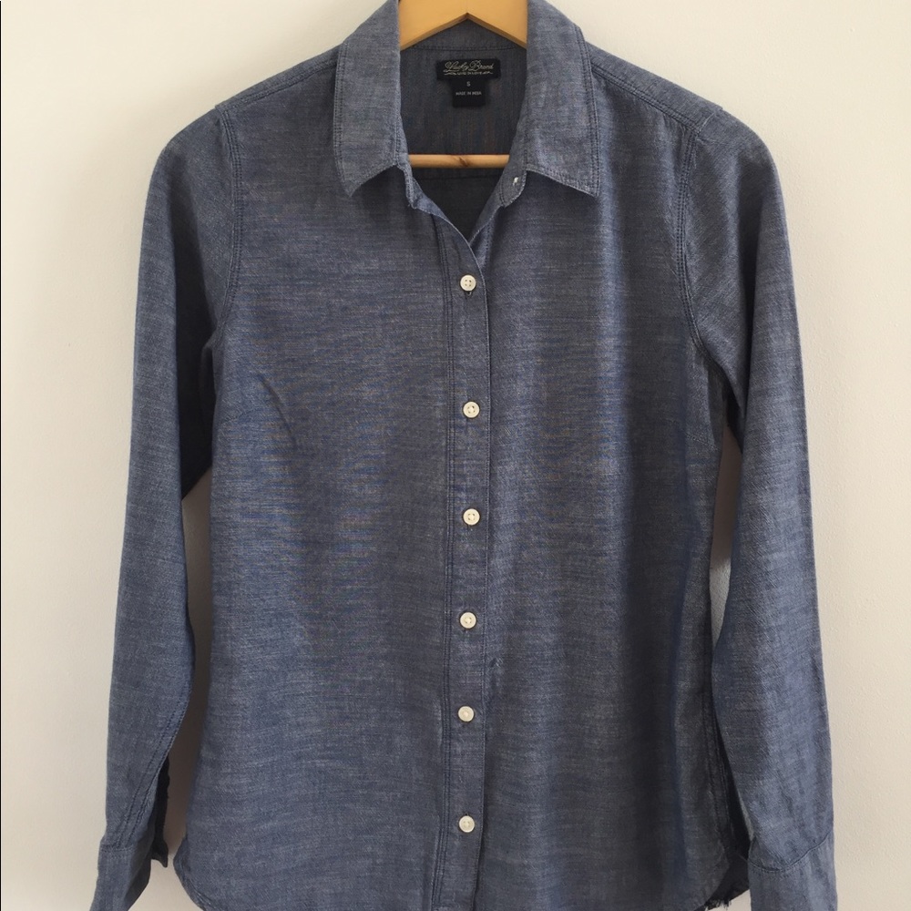 Lucky Brand Chambray Button-Down Shirt - Size S